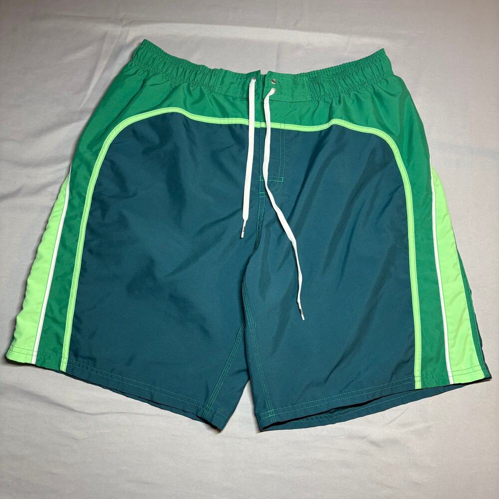 Nike green and teal swim trunks